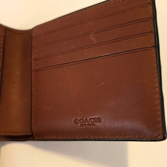 New Coach Tricolor Men's Leather Wallet with Removable Credit Card Holder - Picture 4 of 9